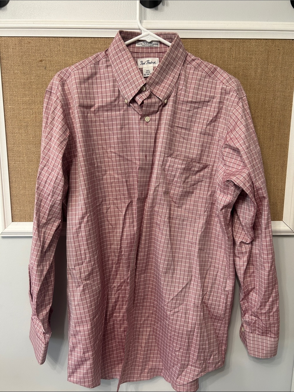 Brooks Brothers Pink Checked Button-Down Dress Shirt